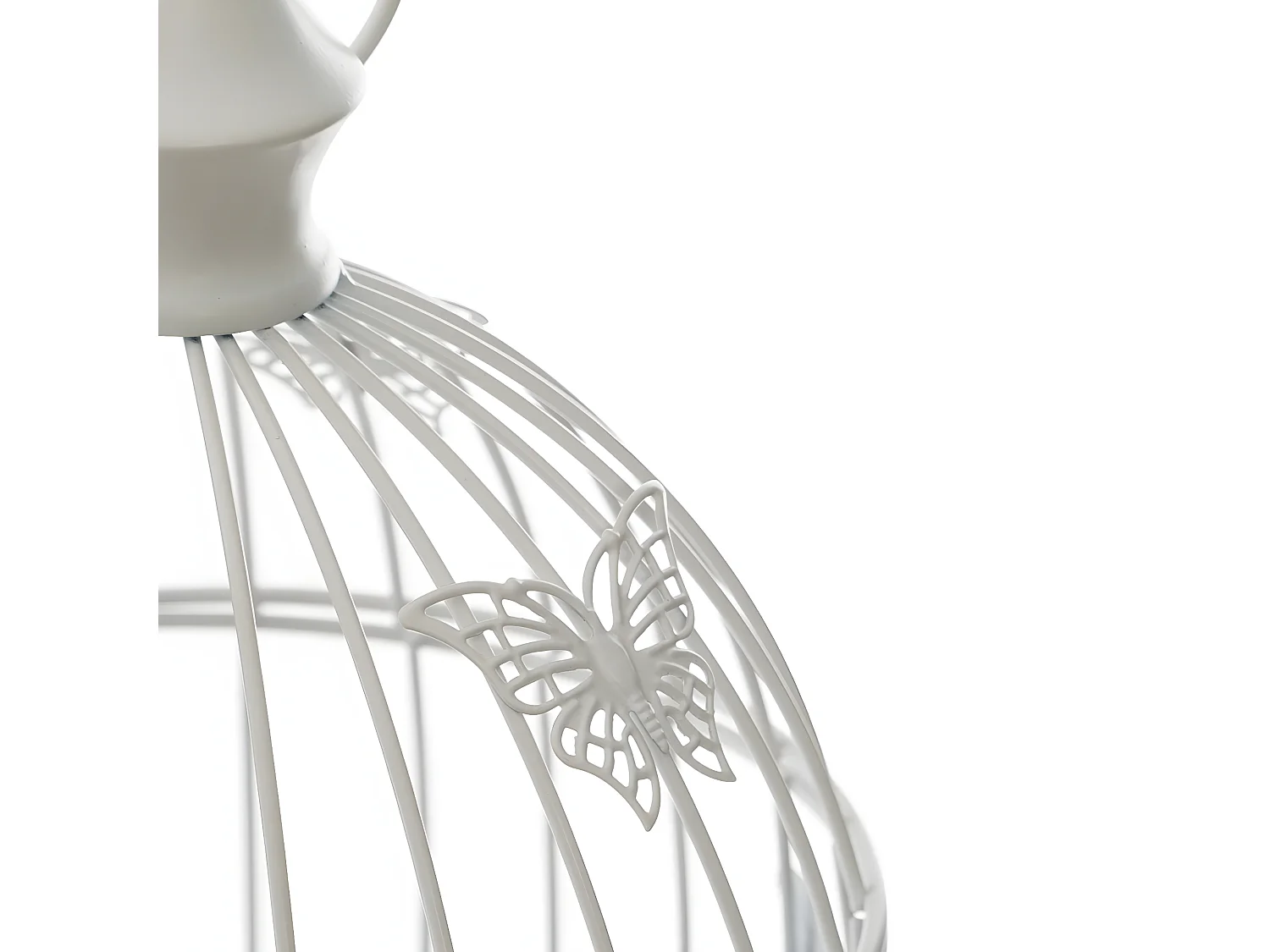 Lot de 2 Cages à Oiseaux Métal "Bird" 39cm Blanc