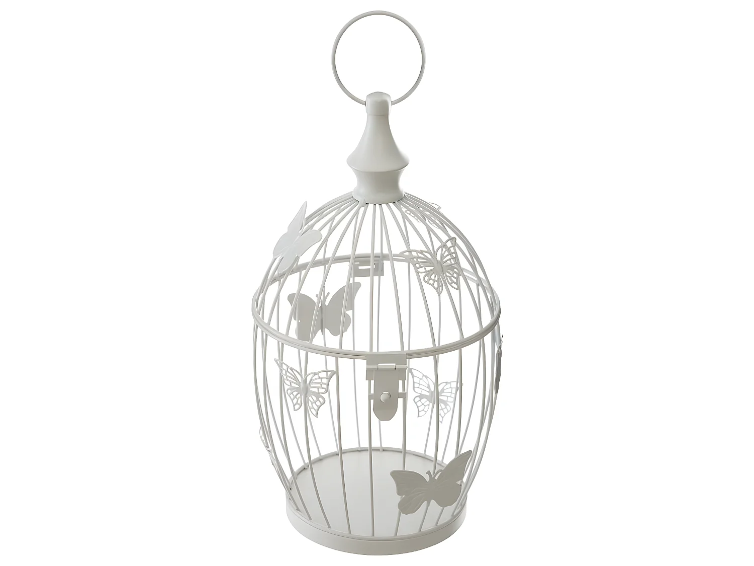 Lot de 2 Cages à Oiseaux Métal "Bird" 39cm Blanc