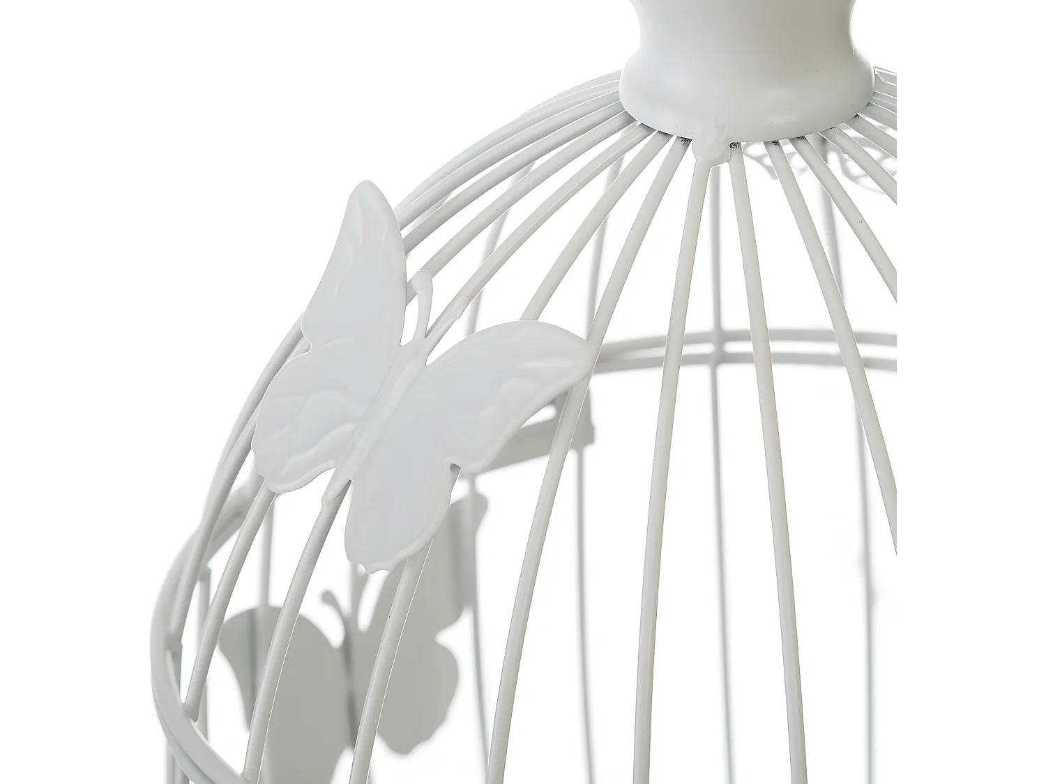 Lot de 2 Cages à Oiseaux Métal "Bird" 39cm Blanc