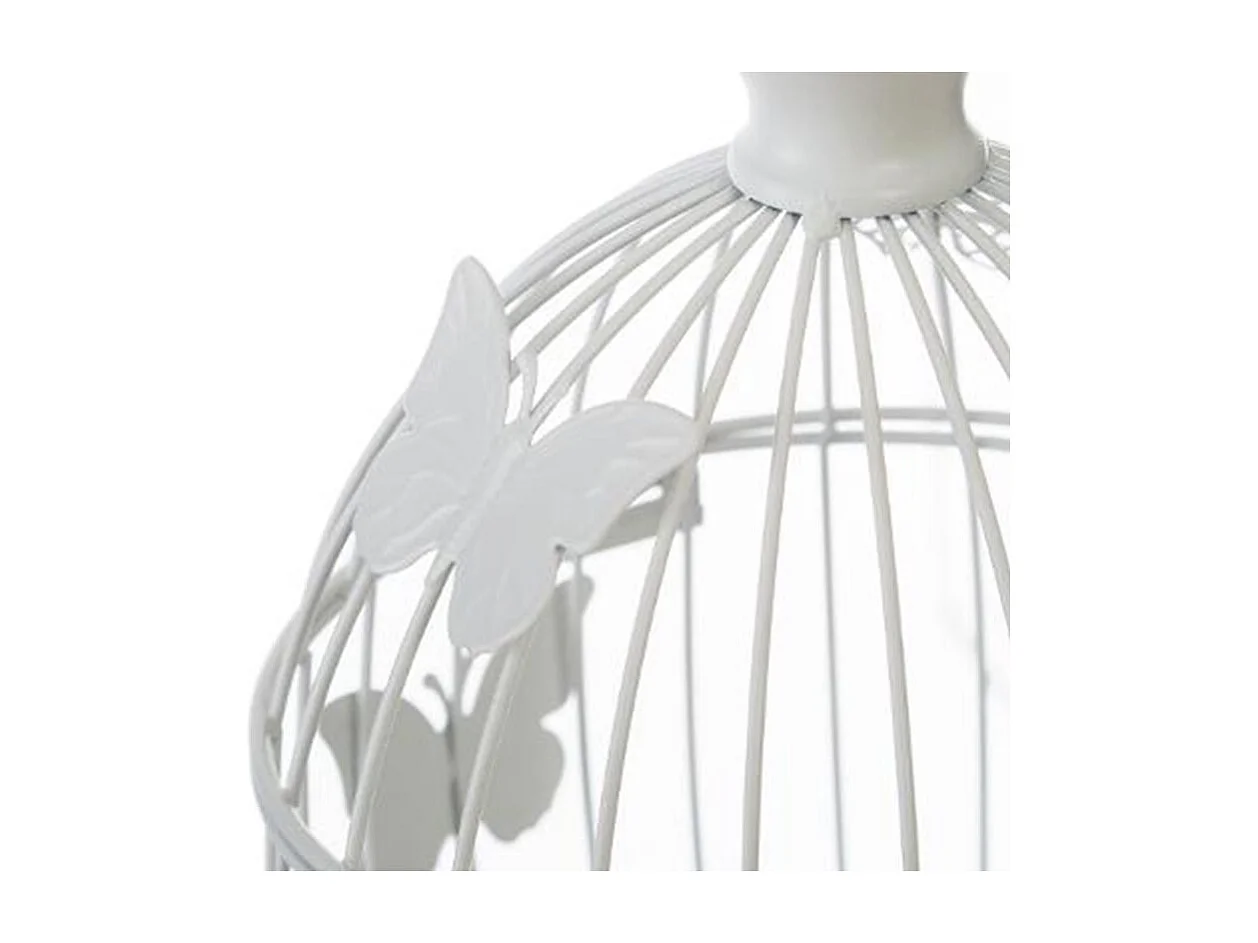 Lot de 2 Cages à Oiseaux Métal "Bird" 39cm Blanc