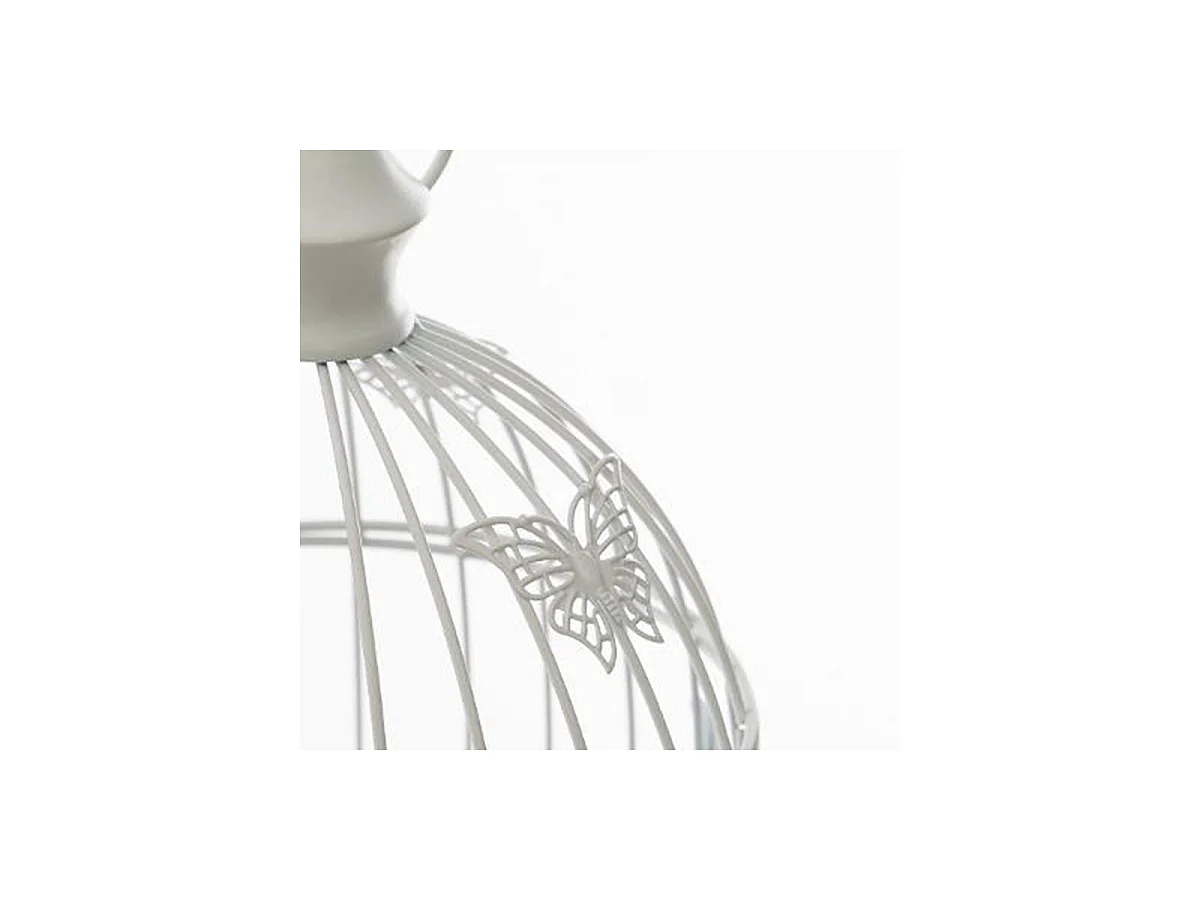 Lot de 2 Cages à Oiseaux Métal "Bird" 39cm Blanc