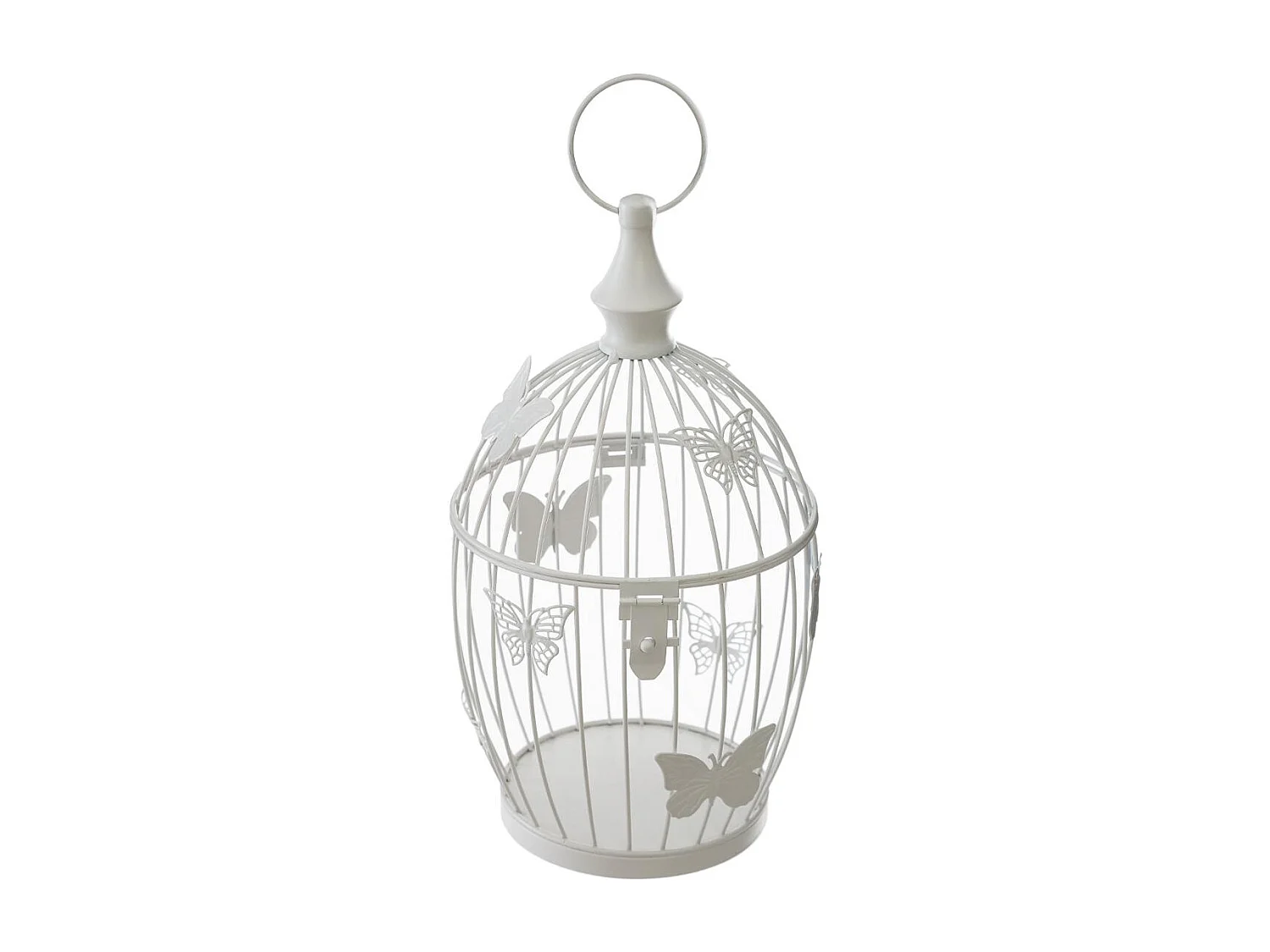 Lot de 2 Cages à Oiseaux Métal "Bird" 39cm Blanc