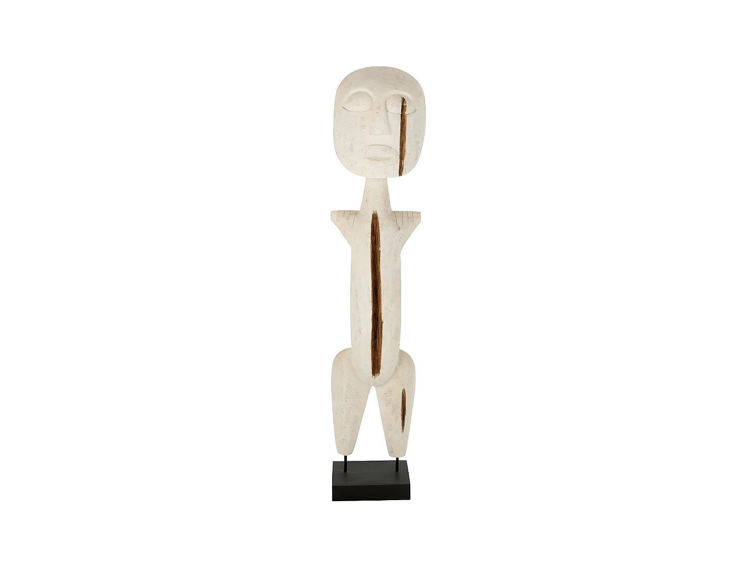 Statue Déco en Bois "Alba" 152cm Blanc