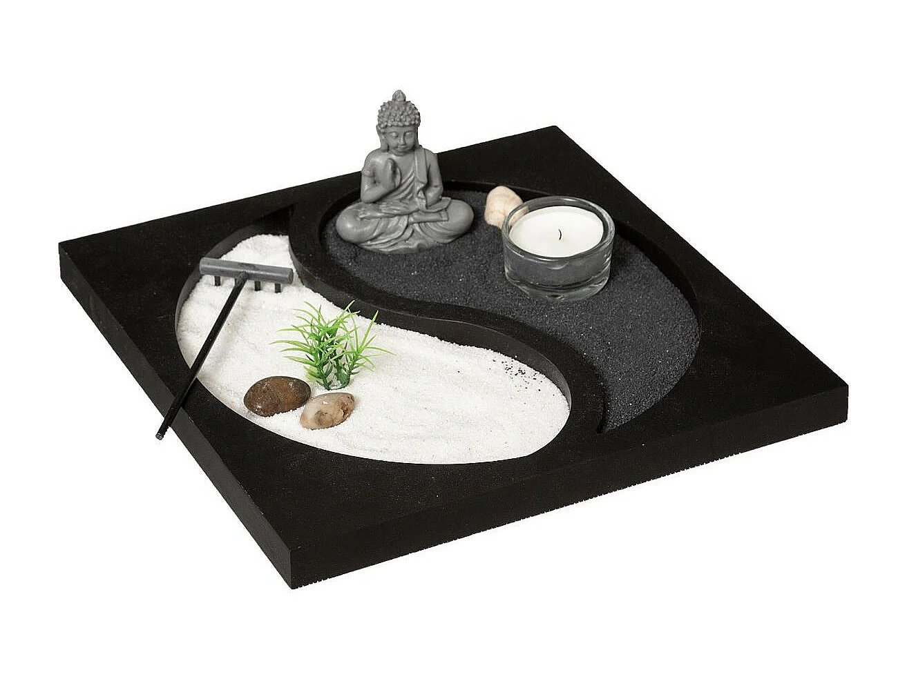 Jardin Zen Bouddha "Ying Yang" 23cm Noir