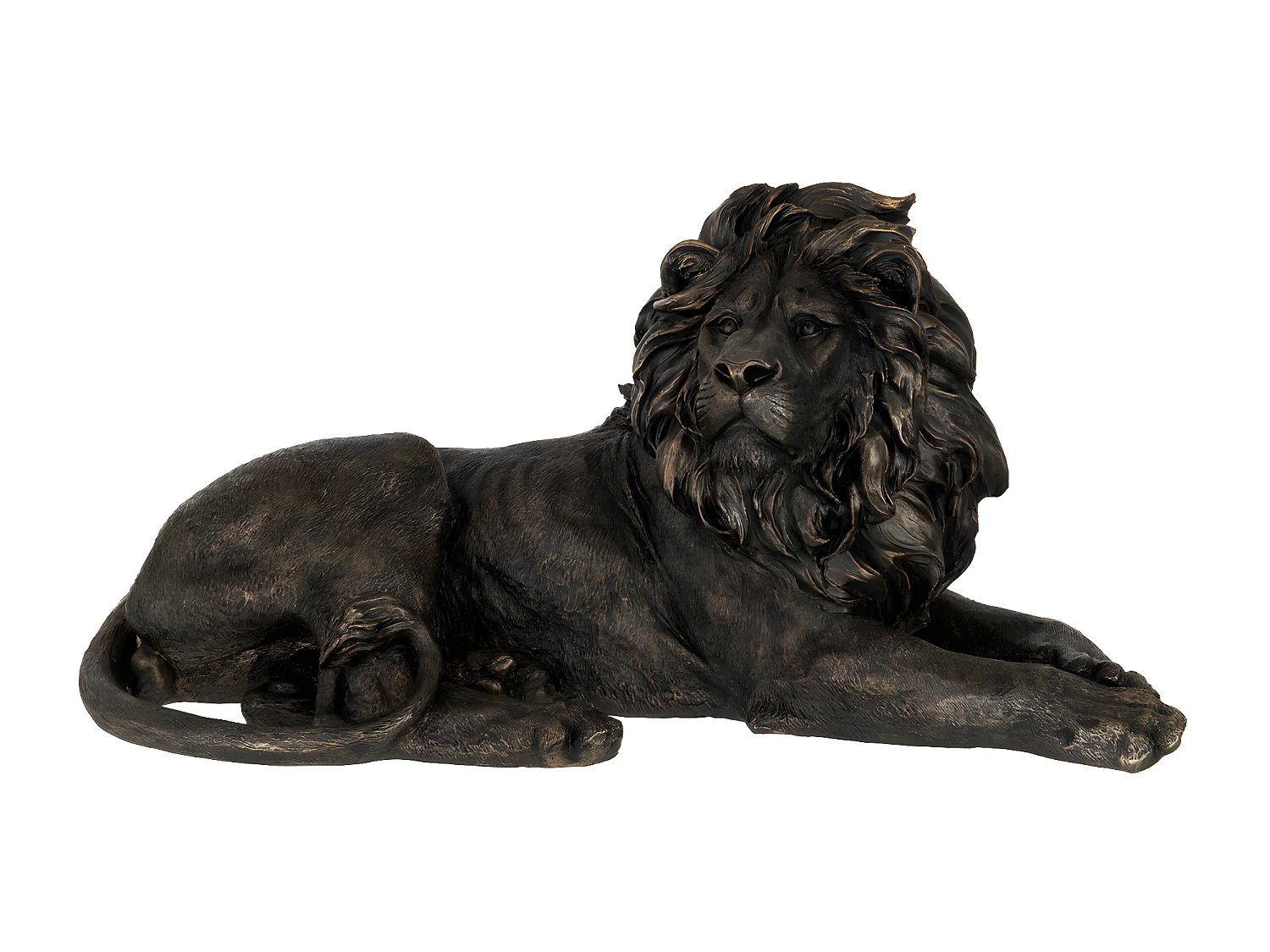 Statuette Déco "Lion Couché" 80cm Bronze