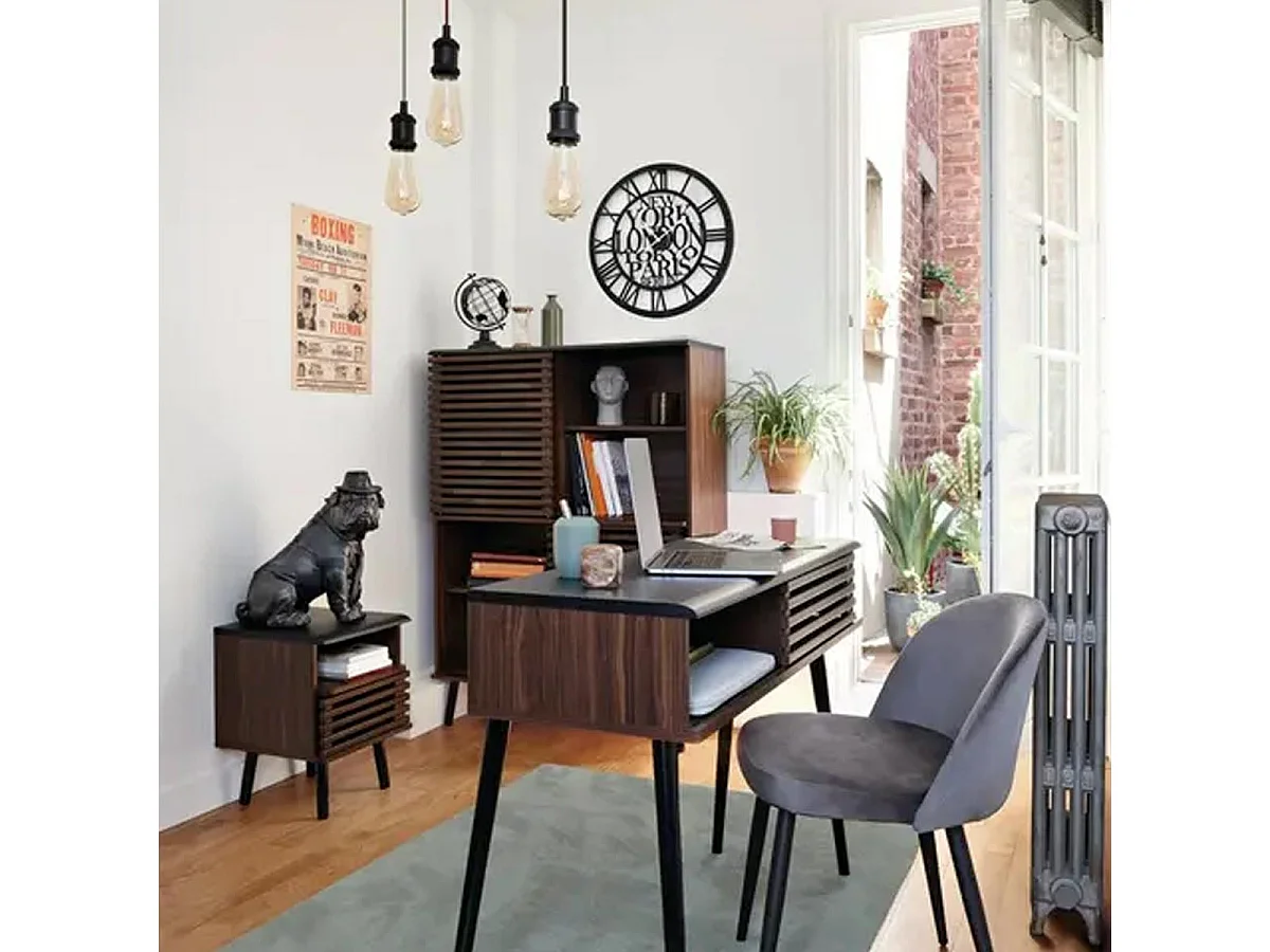 Statue Chien Assis "Bulldog" 44cm Noir