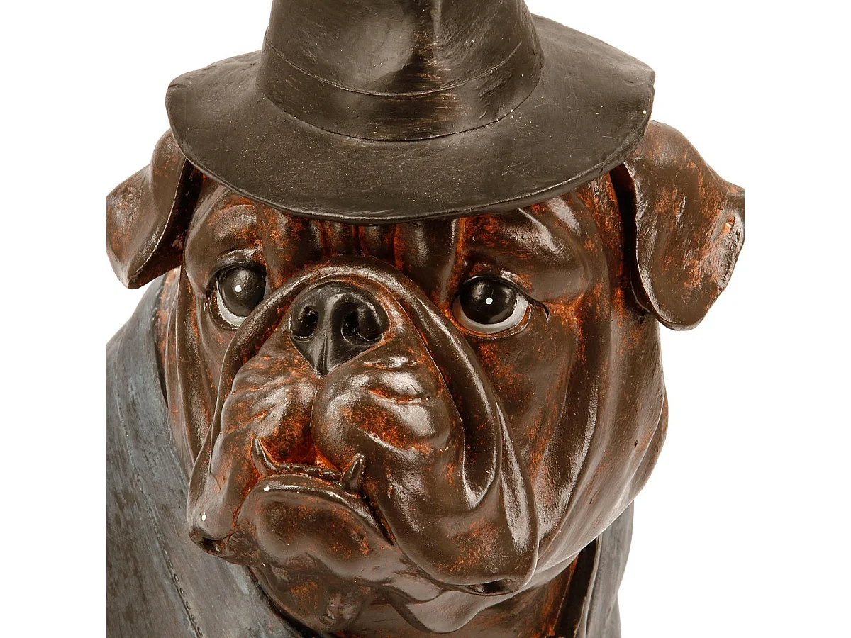 Statue Chien Assis "Bulldog" 44cm Noir