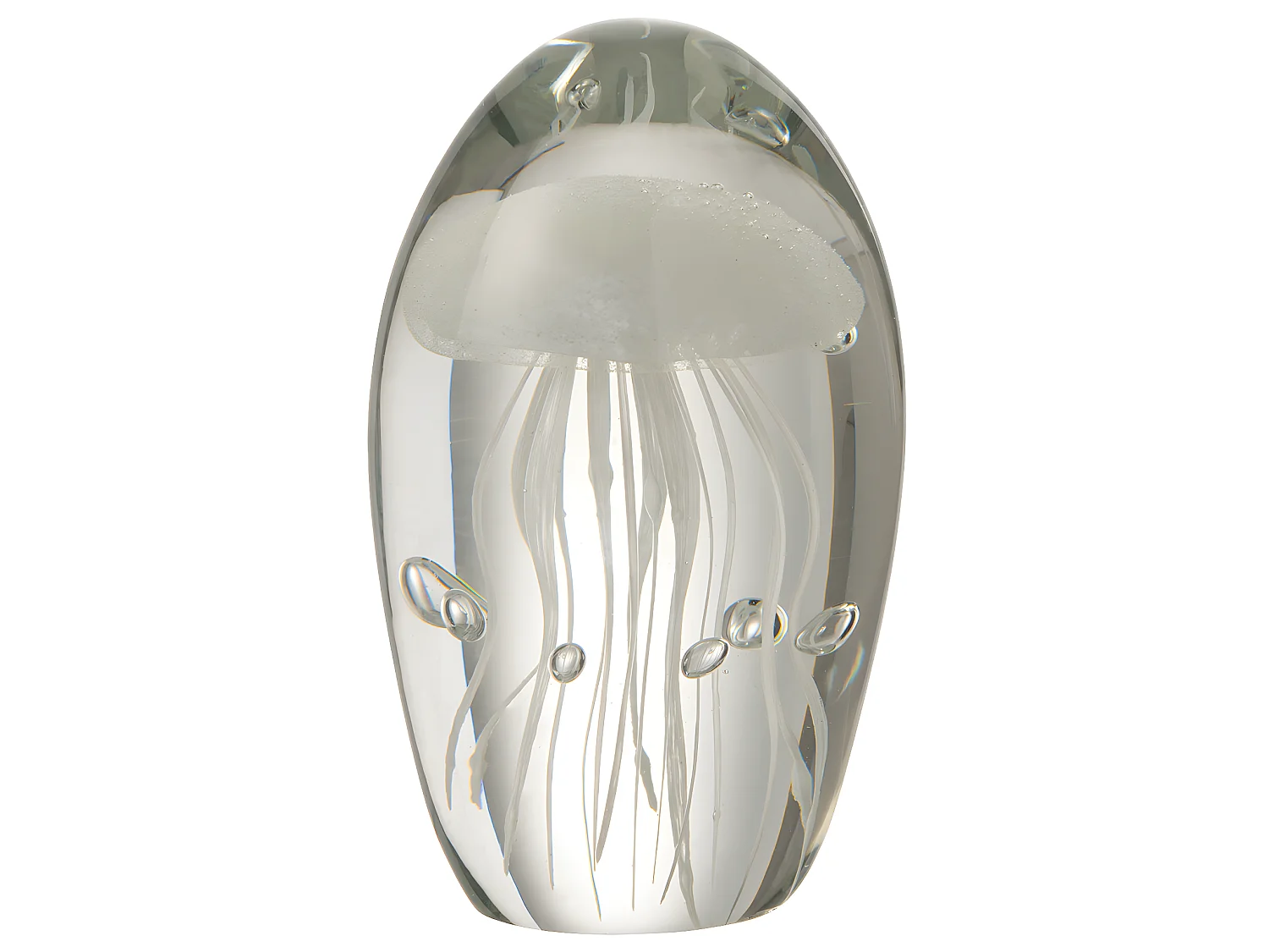 Presse-Papier en Verre "Petite Méduse" 12cm Blanc