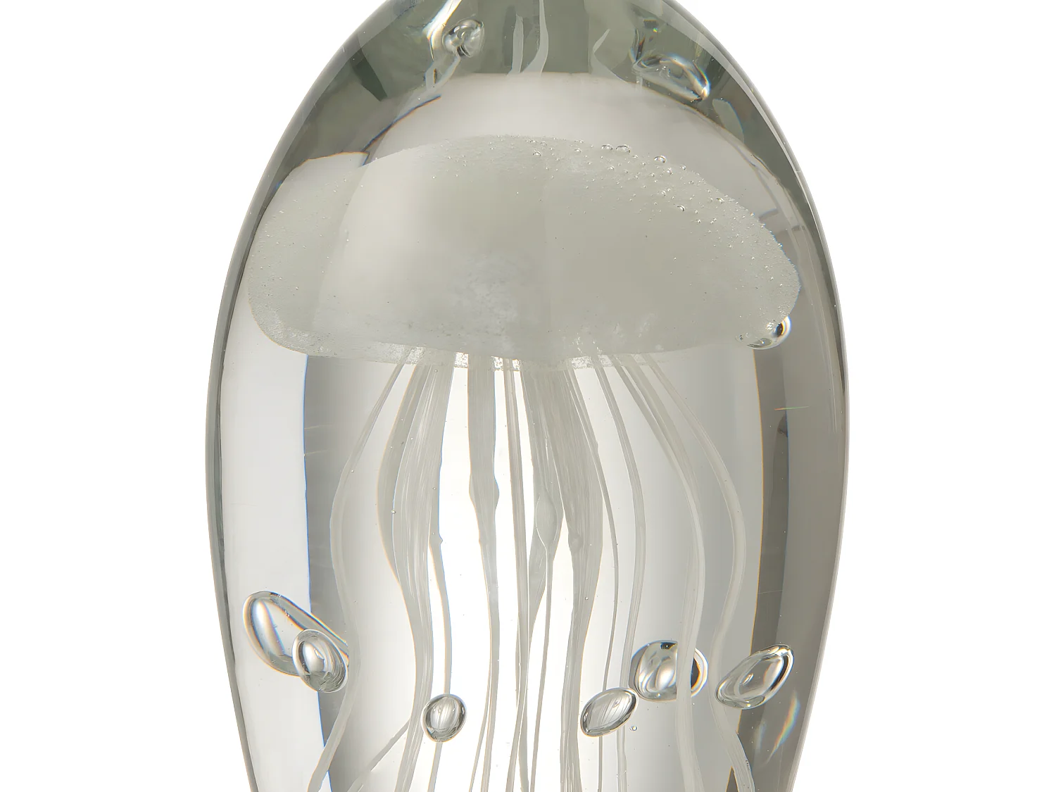 Presse-Papier en Verre "Petite Méduse" 12cm Blanc