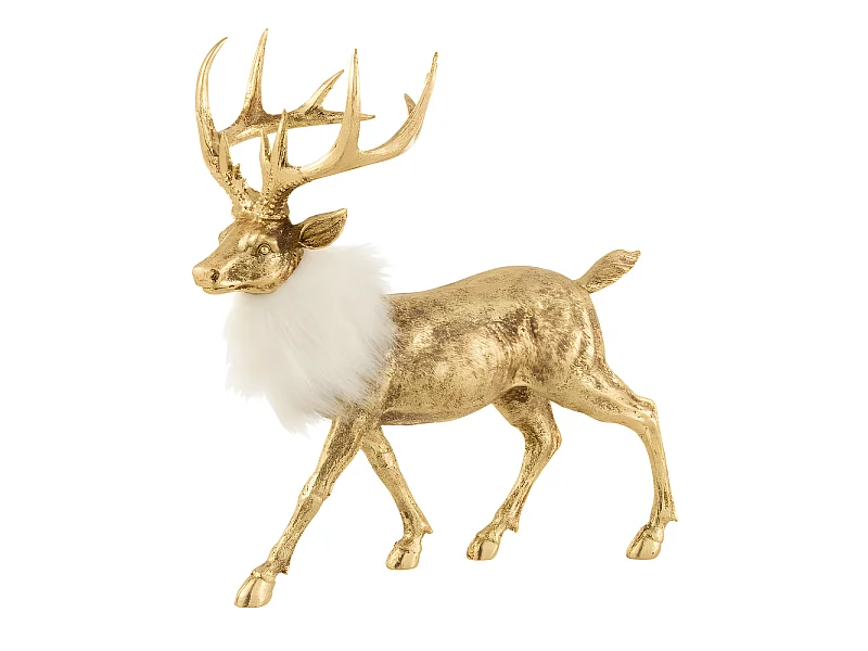 Renne Déco à Poser "Animal" 24cm Or & Blanc