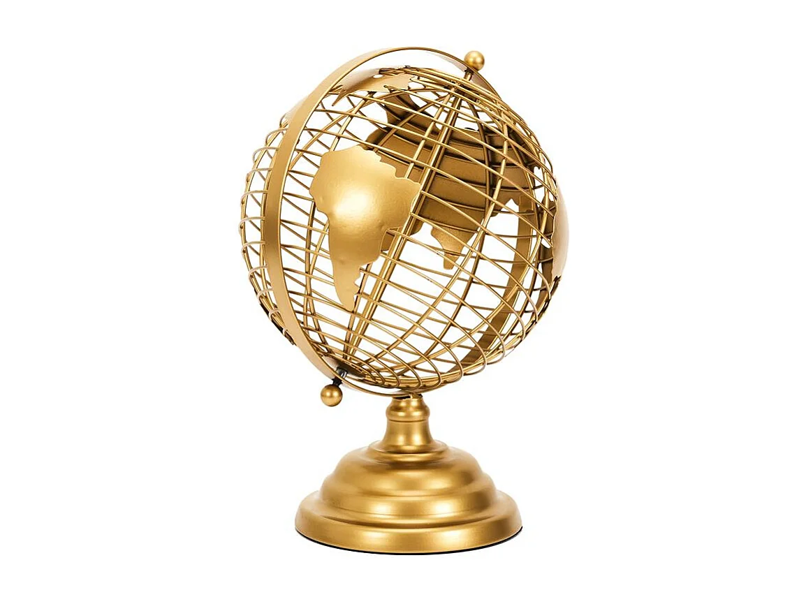 Globe Terrestre Metal Dore Or