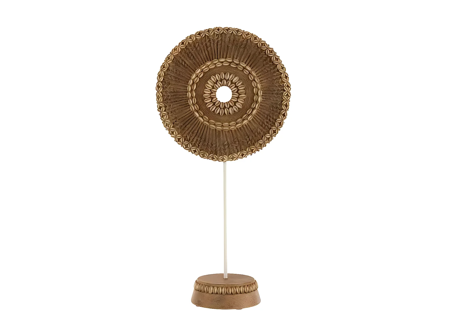 Cercle Déco sur Pied "Joan" 49cm Marron & Blanc