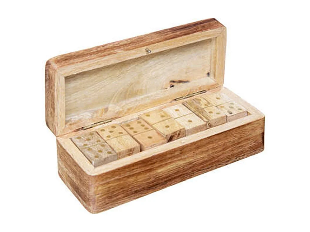 Jeu Domino en Bois "Déco" 16cm Marron