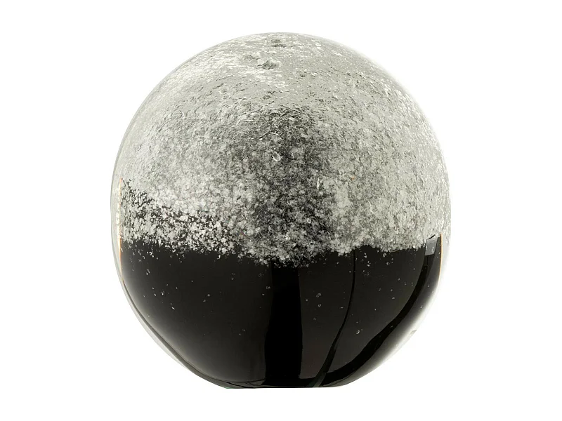 Presse-Papier en Verre "Couches" 9cm Noir & Argent