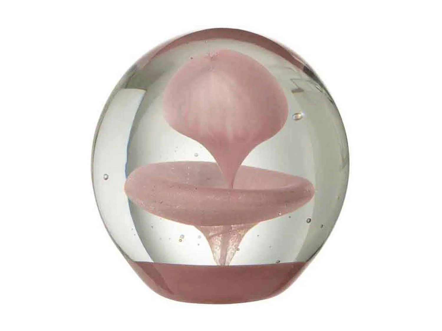 Presse-Papier Déco "Bulle en Verre" 10cm Rose