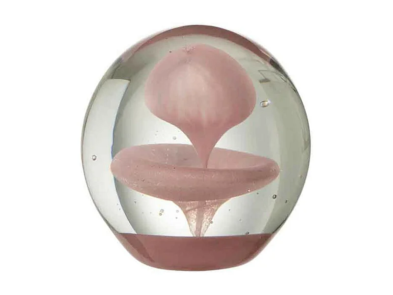 Presse-Papier Déco "Bulle en Verre" 10cm Rose
