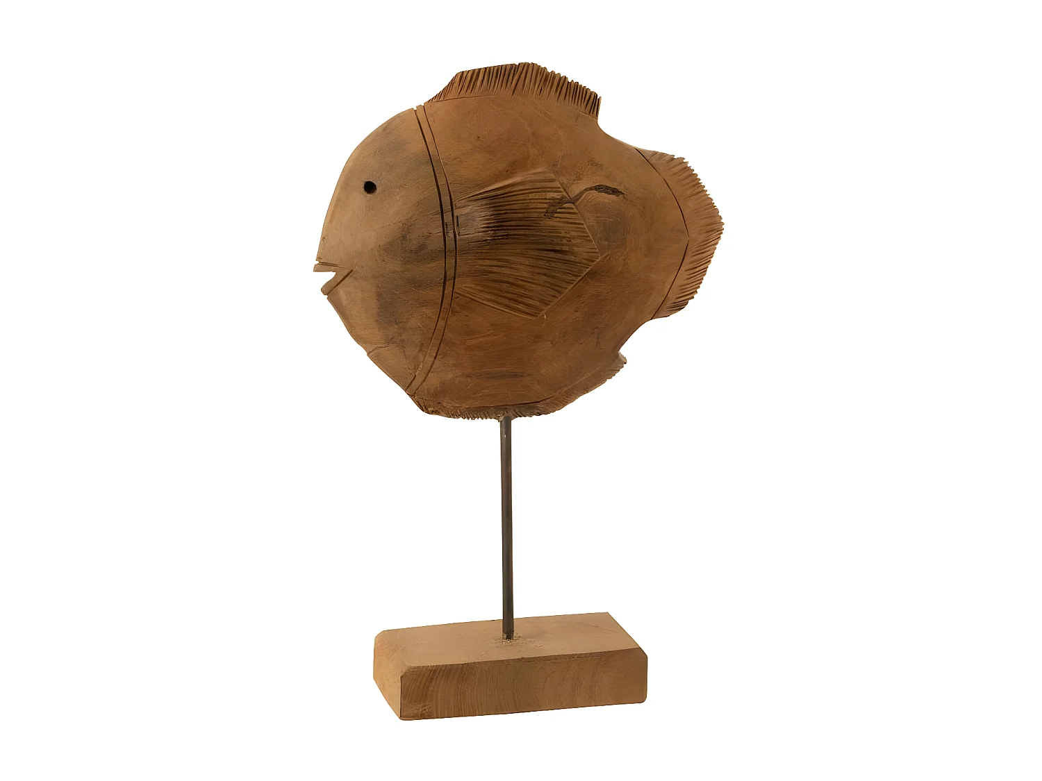 Statuette Déco "Poisson sur Pied" 37cm Naturel