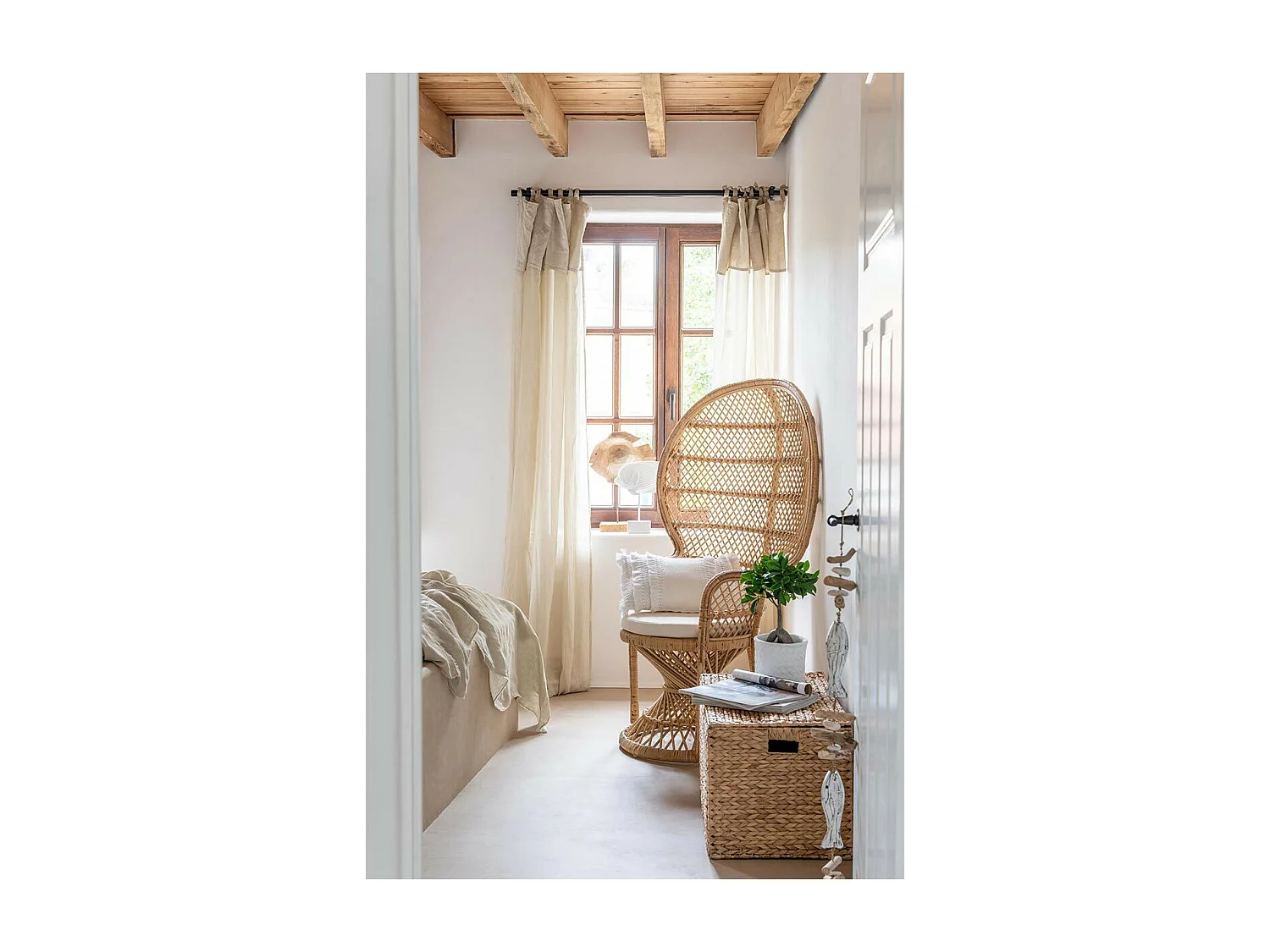 Statuette Déco "Poisson sur Pied" 37cm Naturel