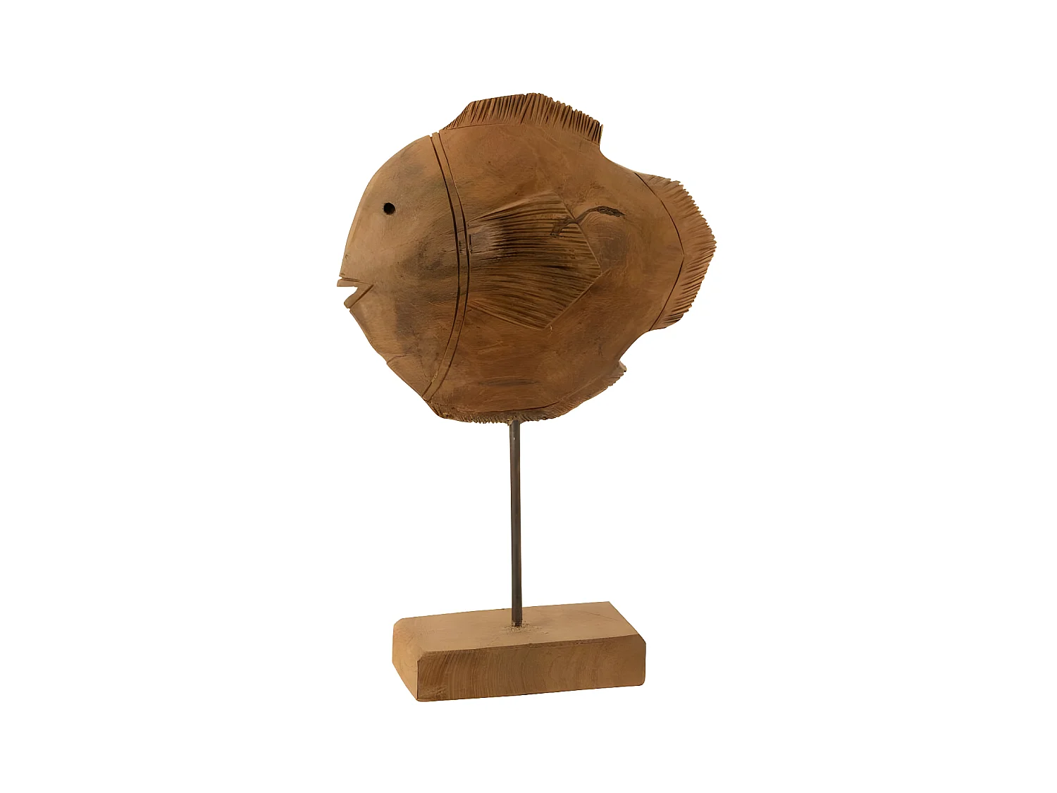 Statuette Déco "Poisson sur Pied" 37cm Naturel