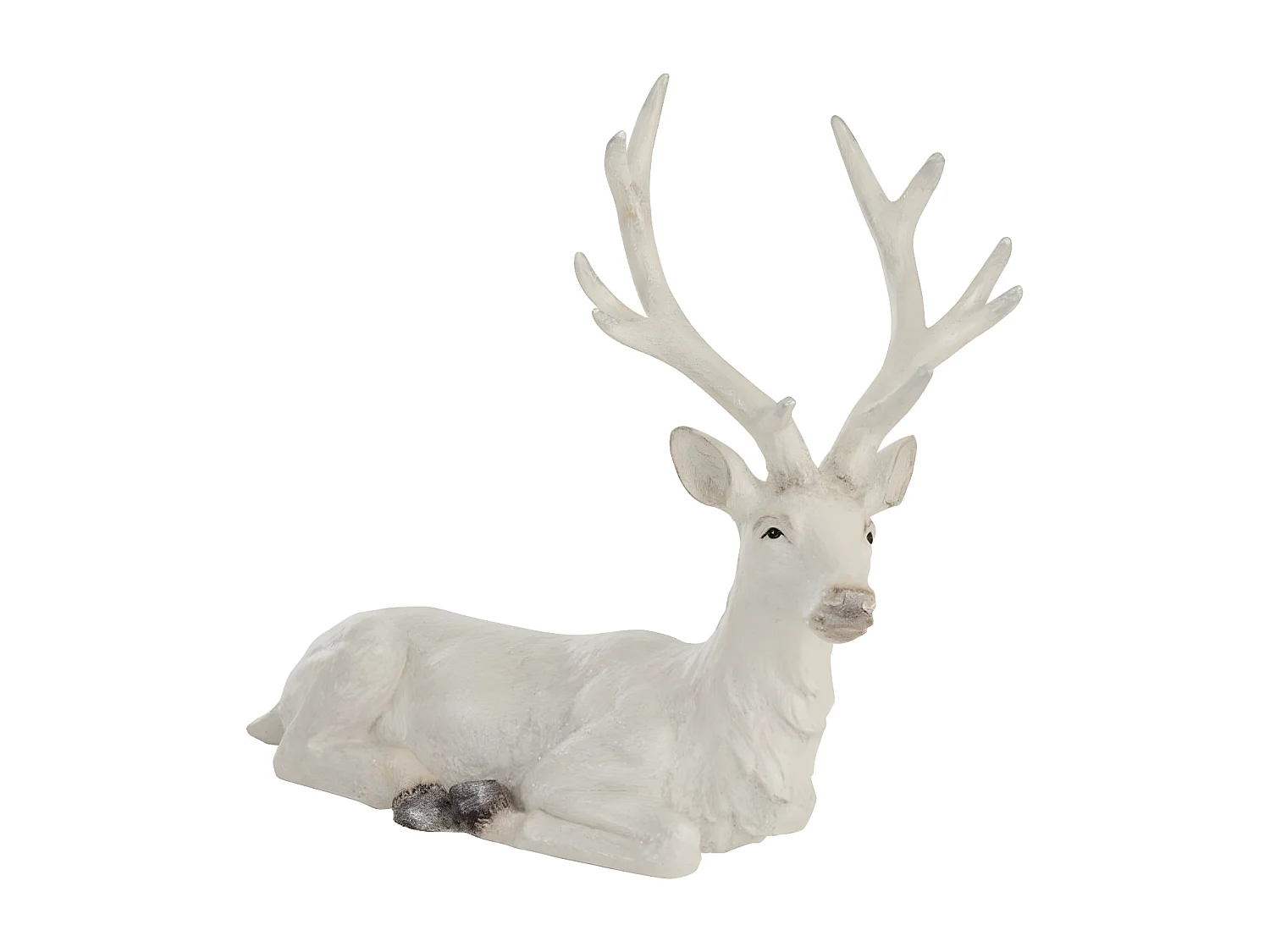 Statue Déco à Poser Cerf  "Couché" 70cm Blanc