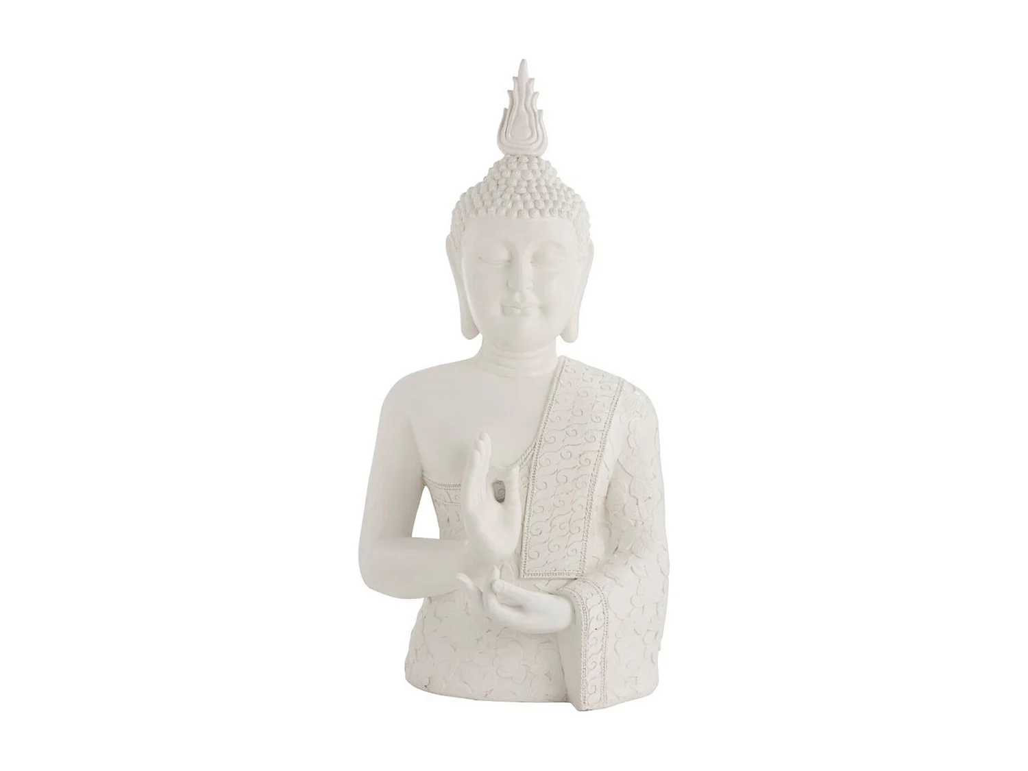 Statue Déco "Bouddha Zen" 124cm Blanc