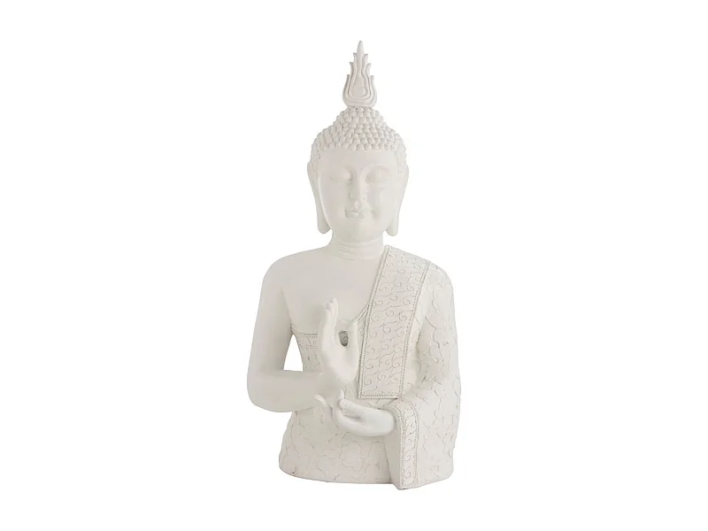 Statue Déco "Bouddha Zen" 124cm Blanc