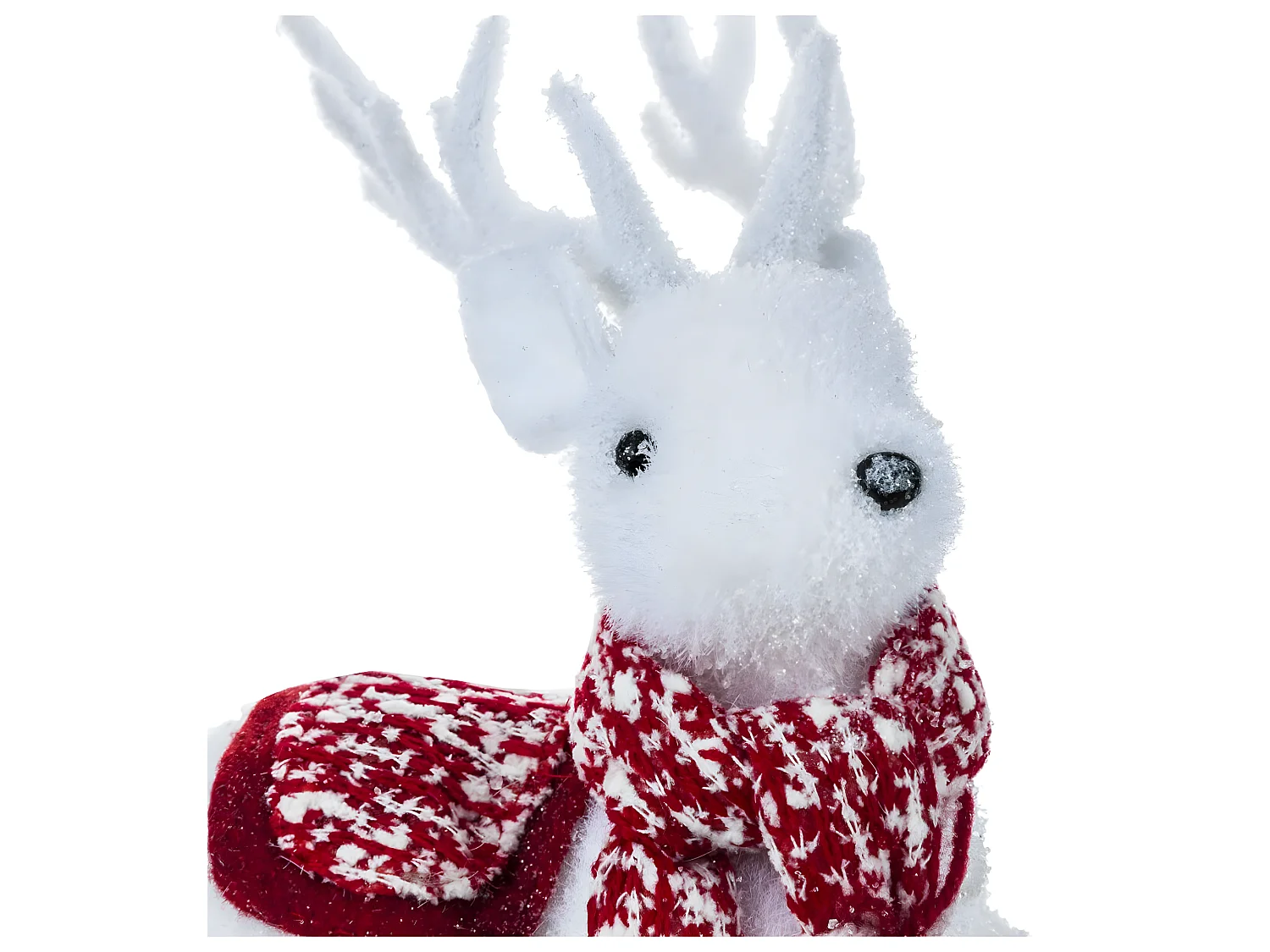 Renne Assis Déco "Écharpe" 21cm Blanc & Rouge