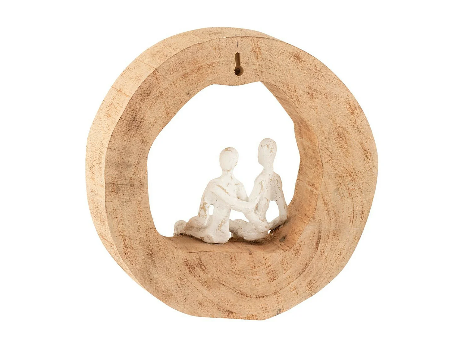Couple Assis Déco "Tijana" 29cm Naturel & Blanc