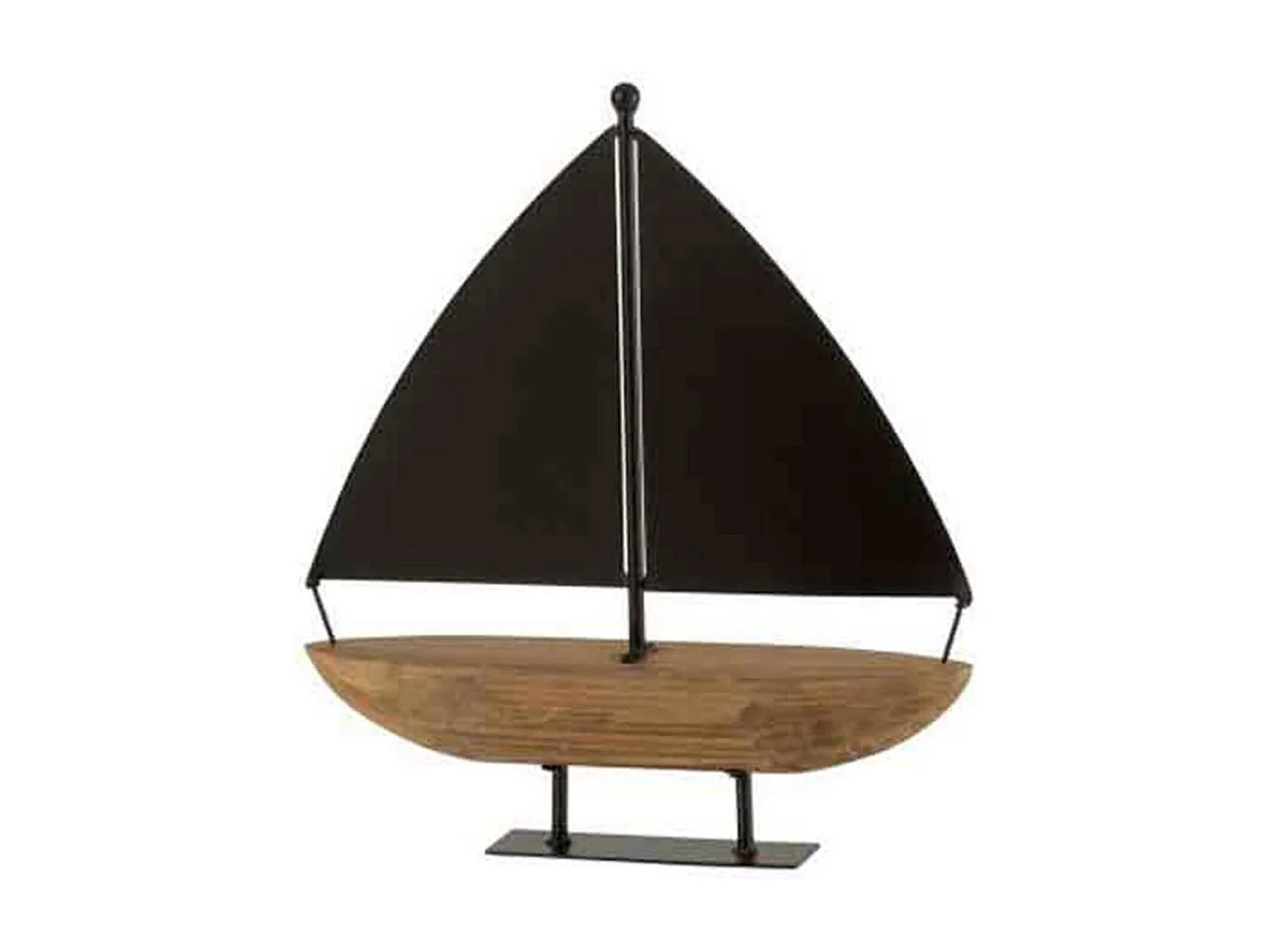 Voilier Déco sur Socle "Bateau" 38cm Marron & Noir