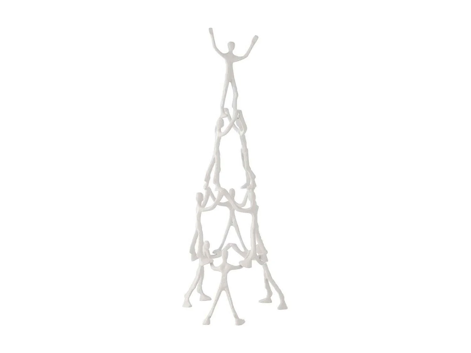 Statuette Déco "Pyramide 9 Personnages" 73cm Blanc