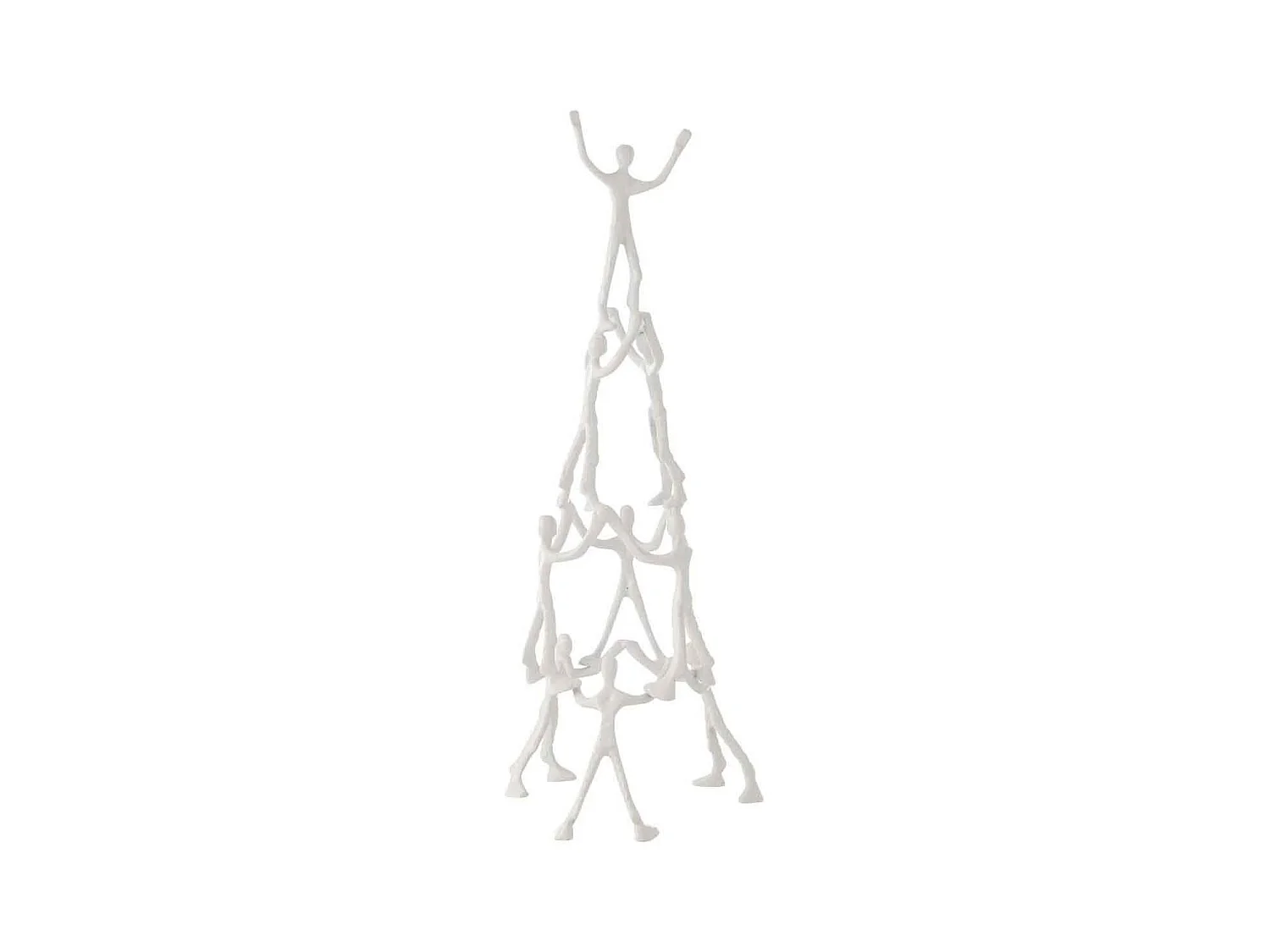 Statuette Déco "Pyramide 9 Personnages" 73cm Blanc