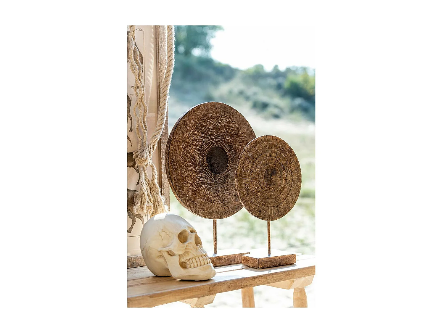 Statuette Déco "Crâne" 21cm Naturel