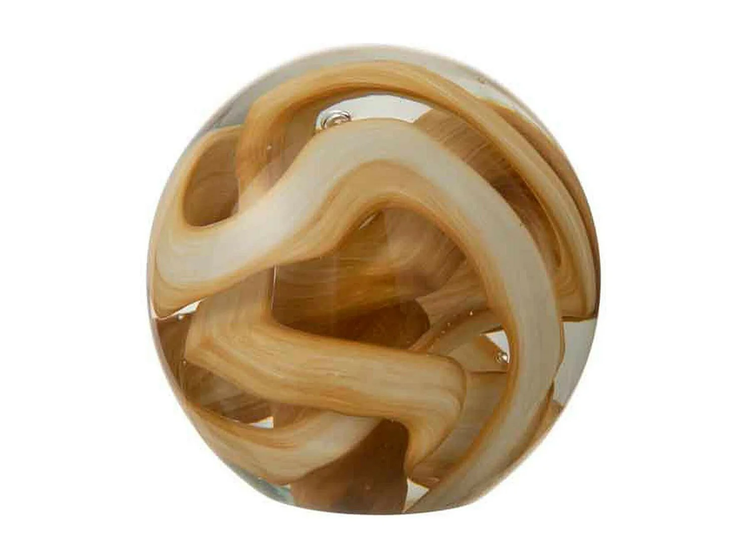 Presse-Papier en Verre "Guirlande" 10cm Marron