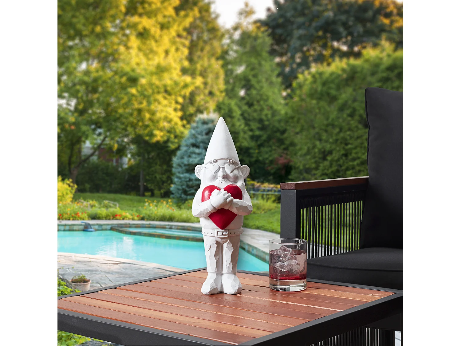 Sculpture Nano Love Int Ext H33cm Blanc, Rouge