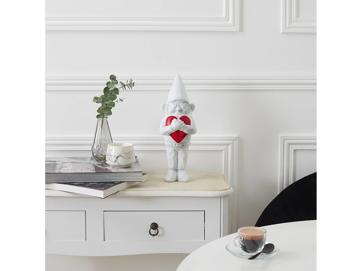 Sculpture Nano Love Int Ext H33cm Blanc, Rouge