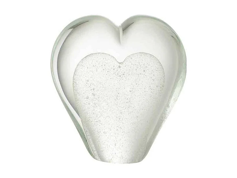 Presse-Papier en Verre "Cœur" 11cm Blanc