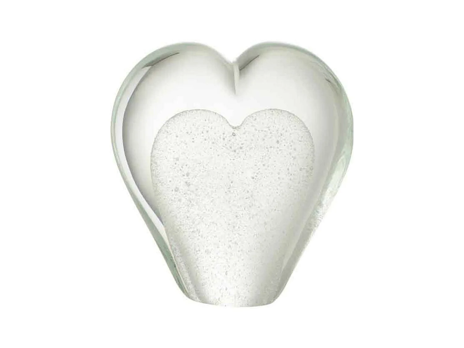 Presse-Papier en Verre "Cœur" 11cm Blanc