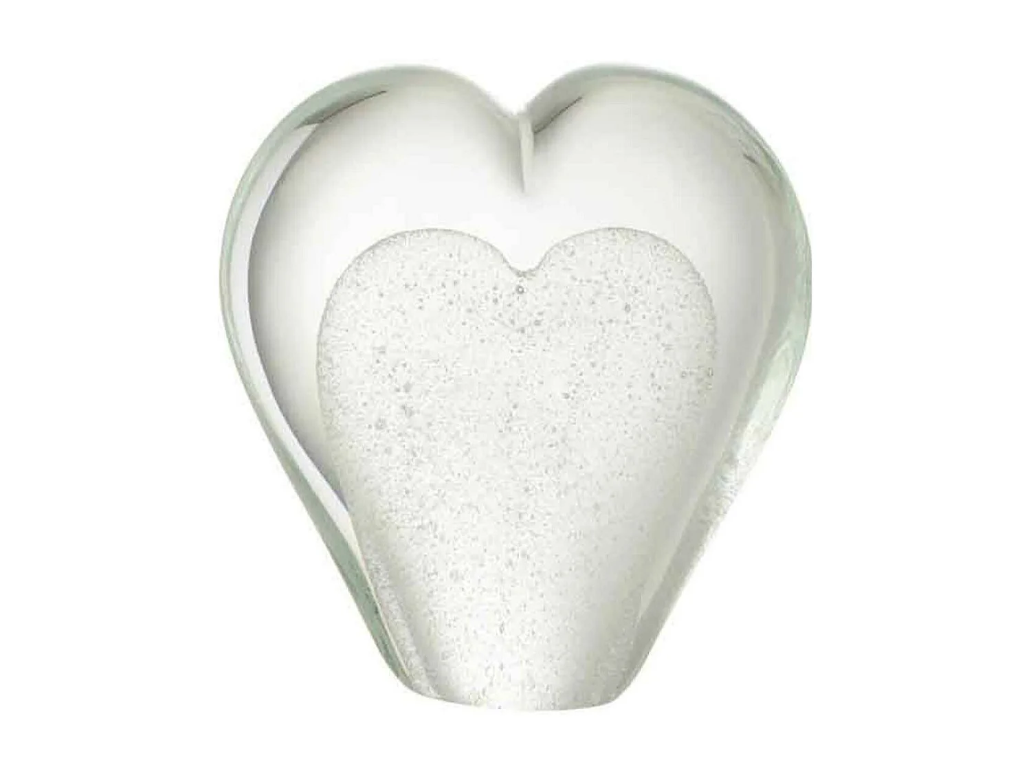 Presse-Papier en Verre "Cœur" 11cm Blanc