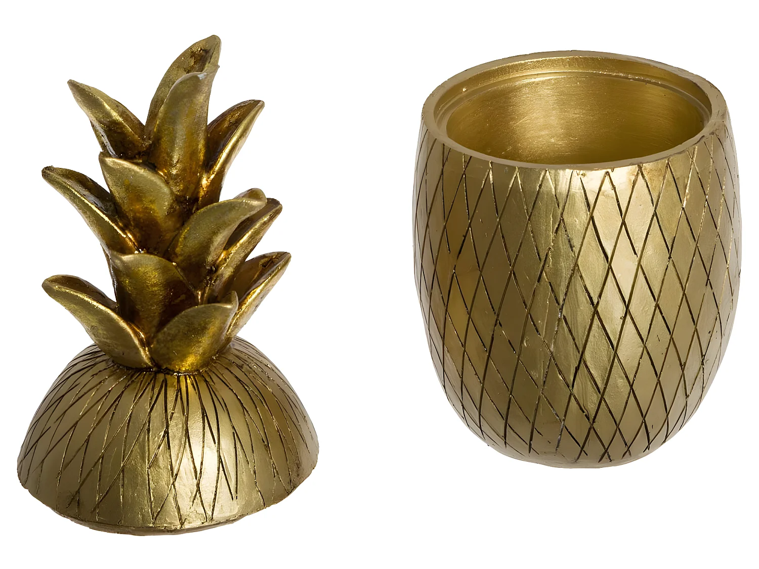 Boîte Décorative en Résine "Ananas" 24cm Or