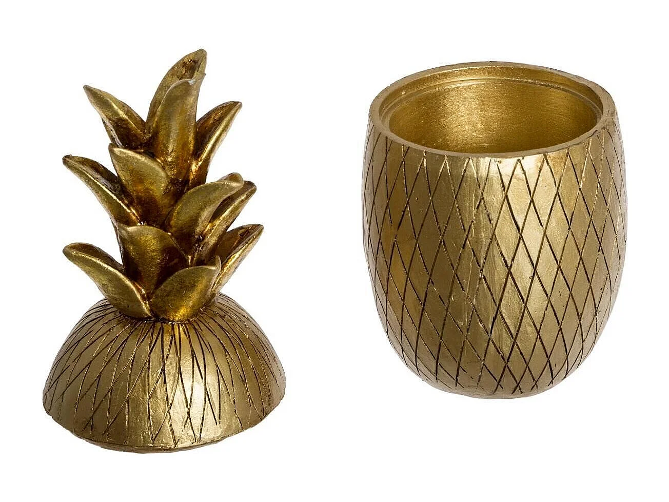 Boîte Décorative en Résine "Ananas" 24cm Or