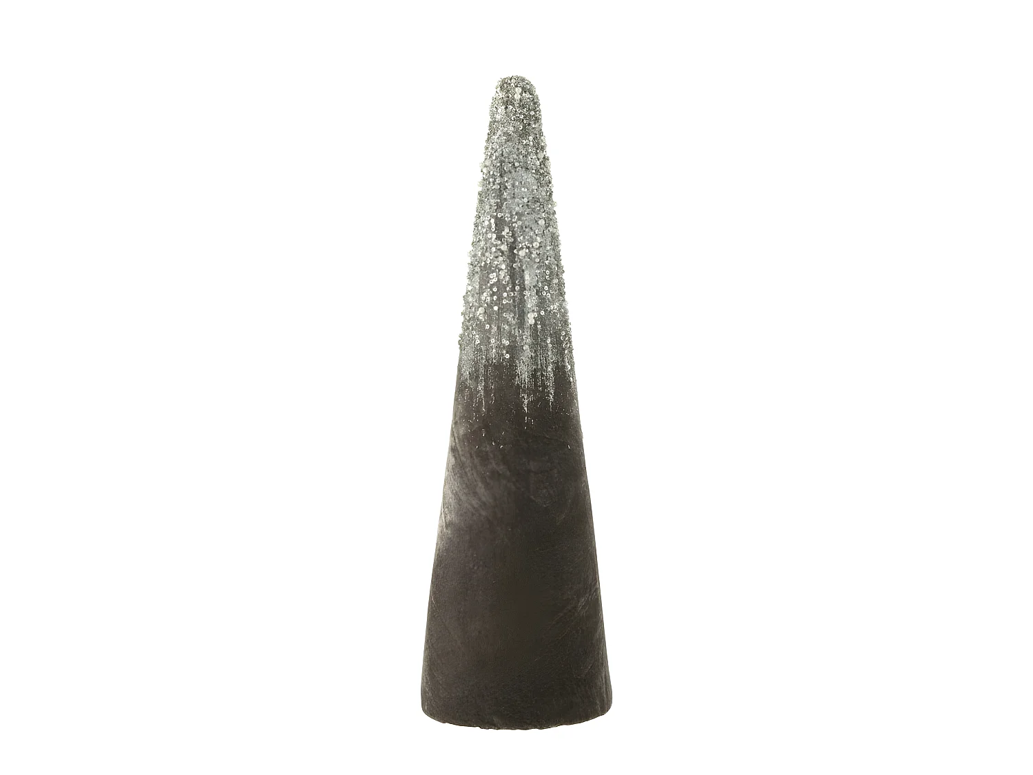 Cône Déco en Velours Design "Perles" 61cm Gris