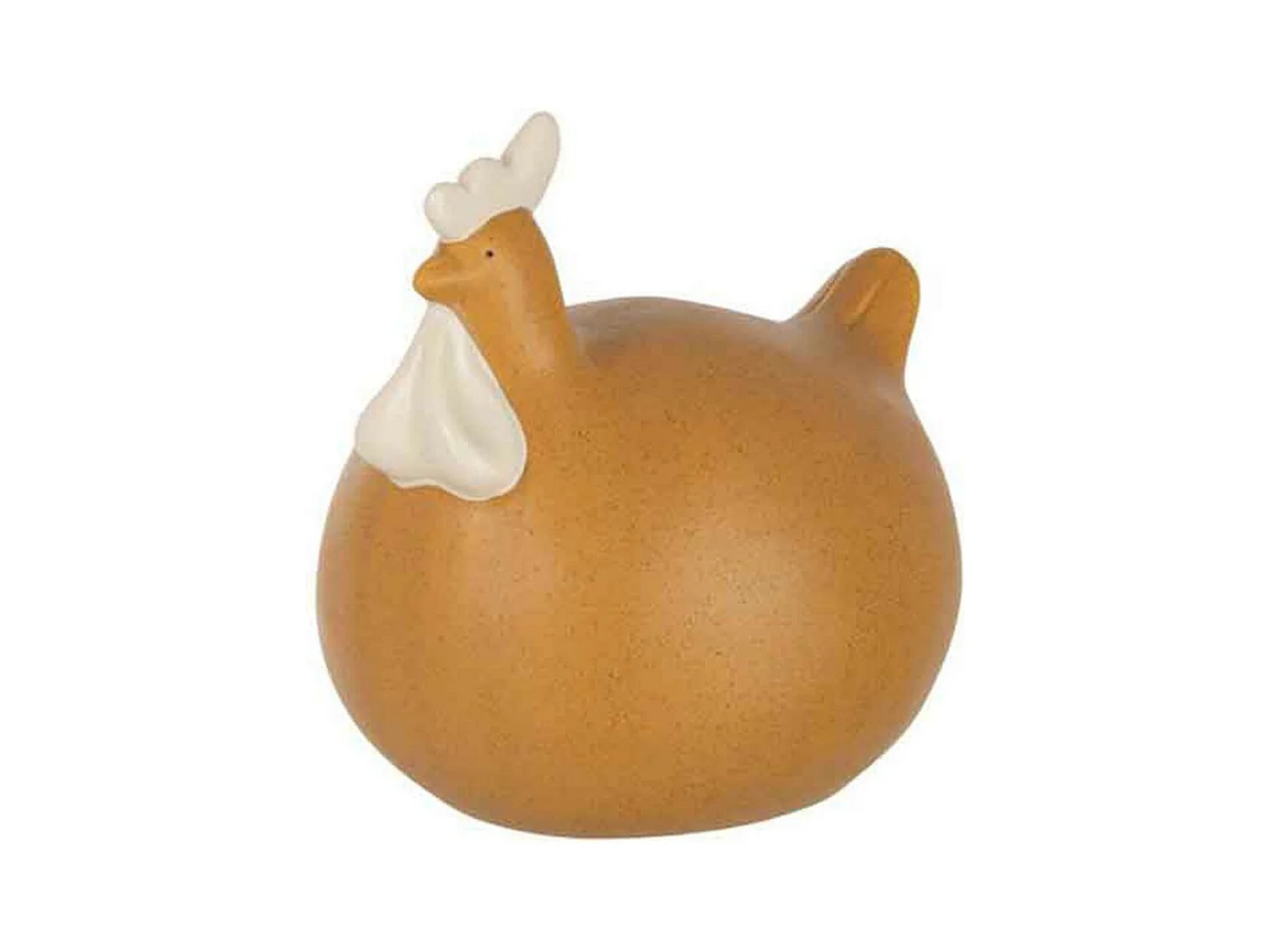 Statuette Déco "Poule en Céramique" 18cm Ocre