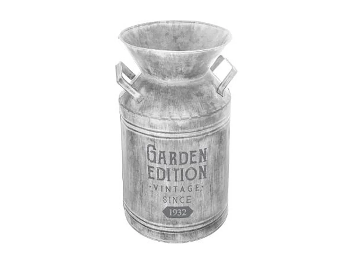 Pot à Lait Déco en Métal "Garden" 37cm Gris