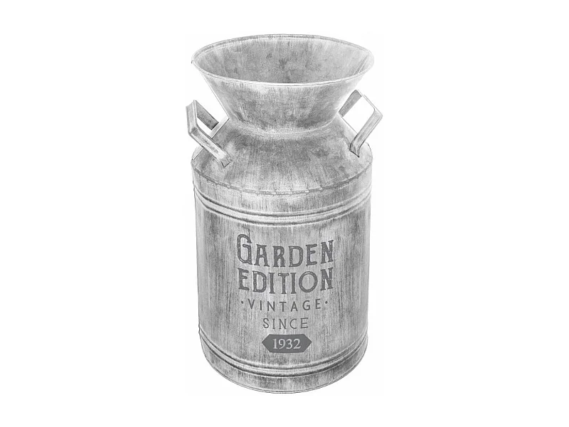 Pot à Lait Déco en Métal "Garden" 37cm Gris