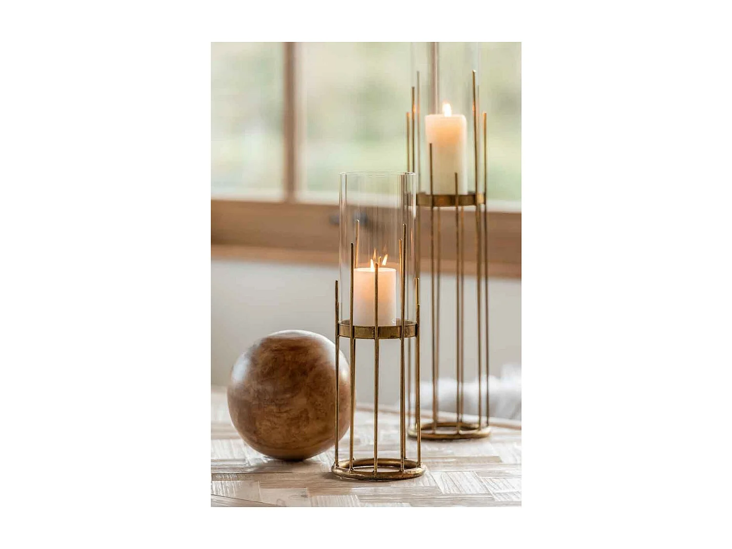 Balle Déco "Wood Paulownia" 15cm Marron