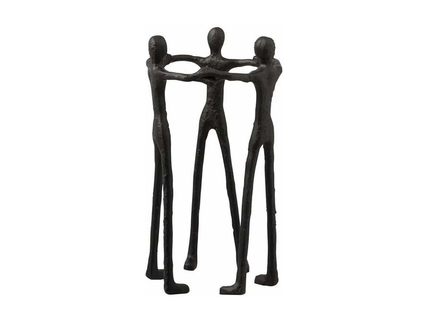 Statue Déco "3 Personnes en Cercle" 36cm Noir