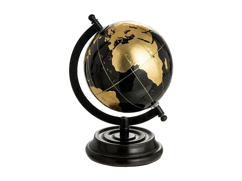 Globe sur Pied Déco "Bicolore" 22cm Noir & Or