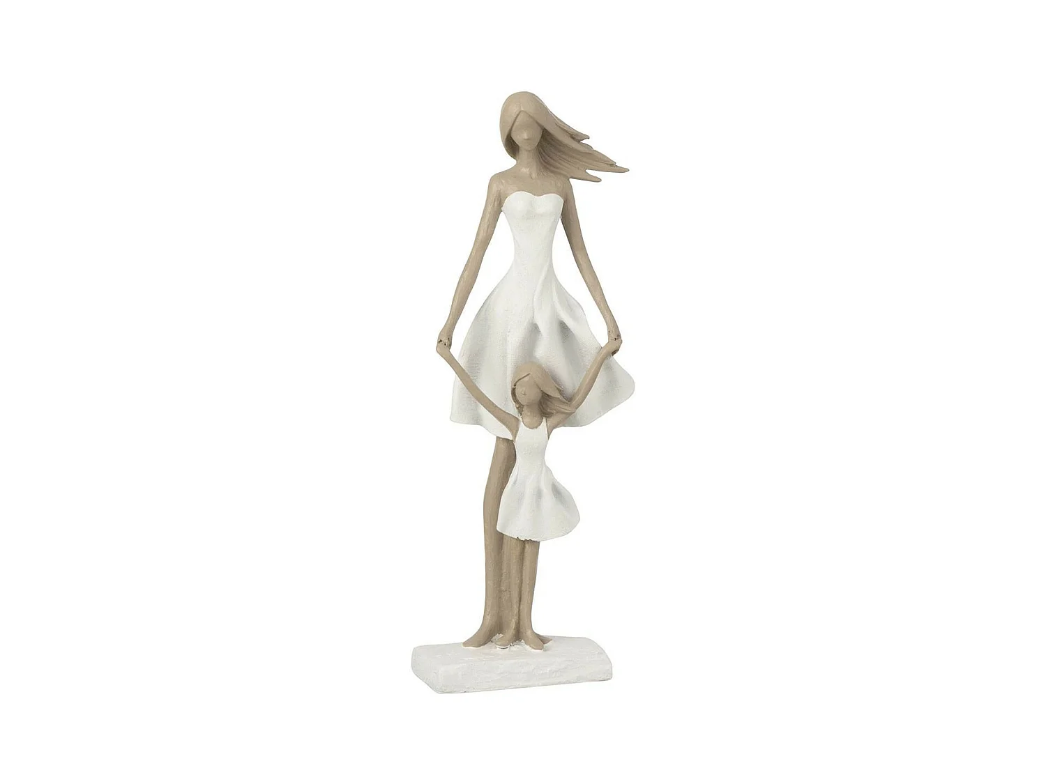 Statuette Déco "Yes I Do" 33cm Blanc & Taupe