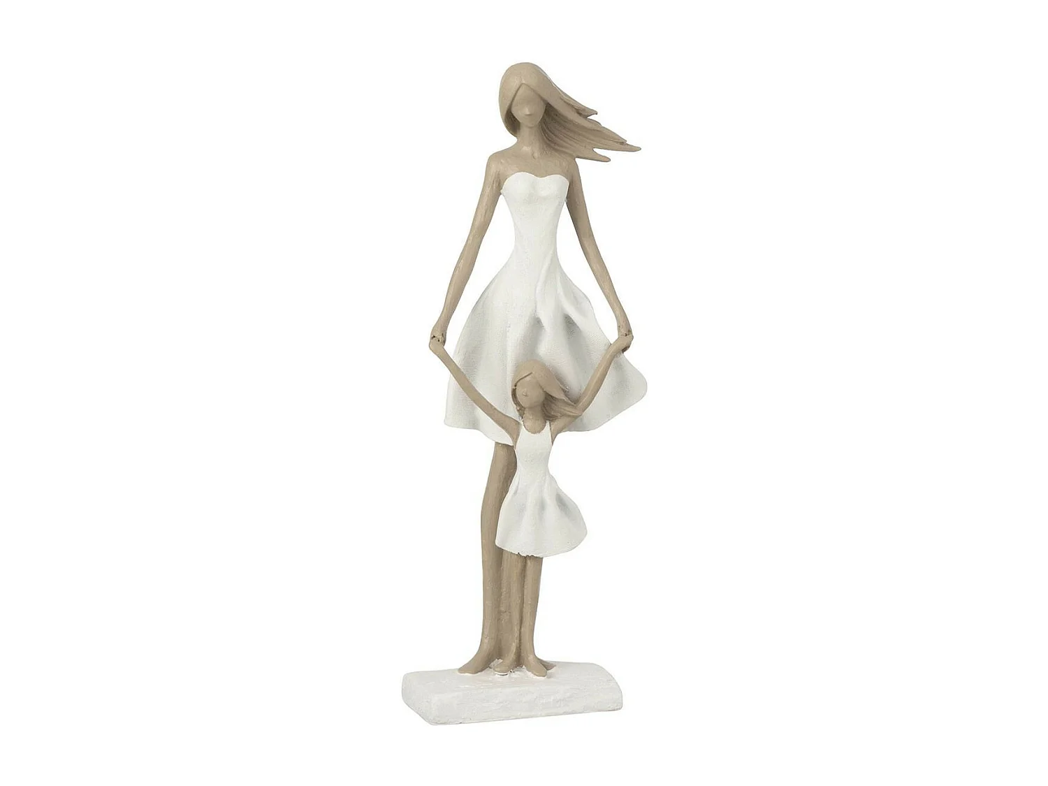 Statuette Déco "Yes I Do" 33cm Blanc & Taupe
