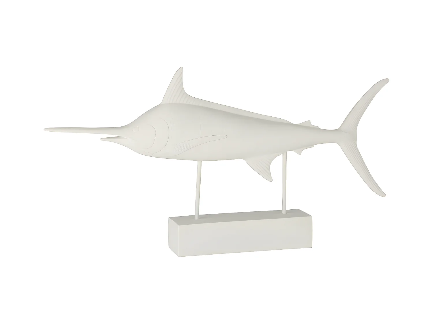 Statue Déco en Résine "Espadon" 72cm Blanc